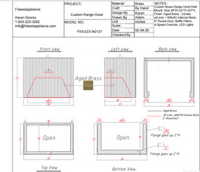 Fobest Custom Range Hood FSS-223 custom link for Ron