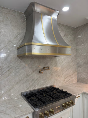 Fobest Stainless Steel Modern Range Hood with Brass Straps FSS-193