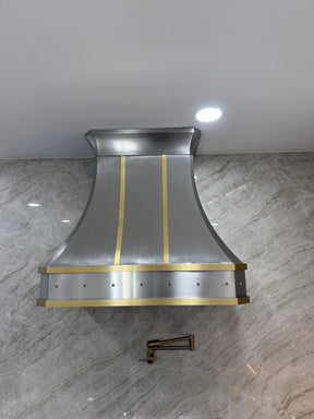 Fobest Stainless Steel Modern Range Hood with Brass Straps FSS-193