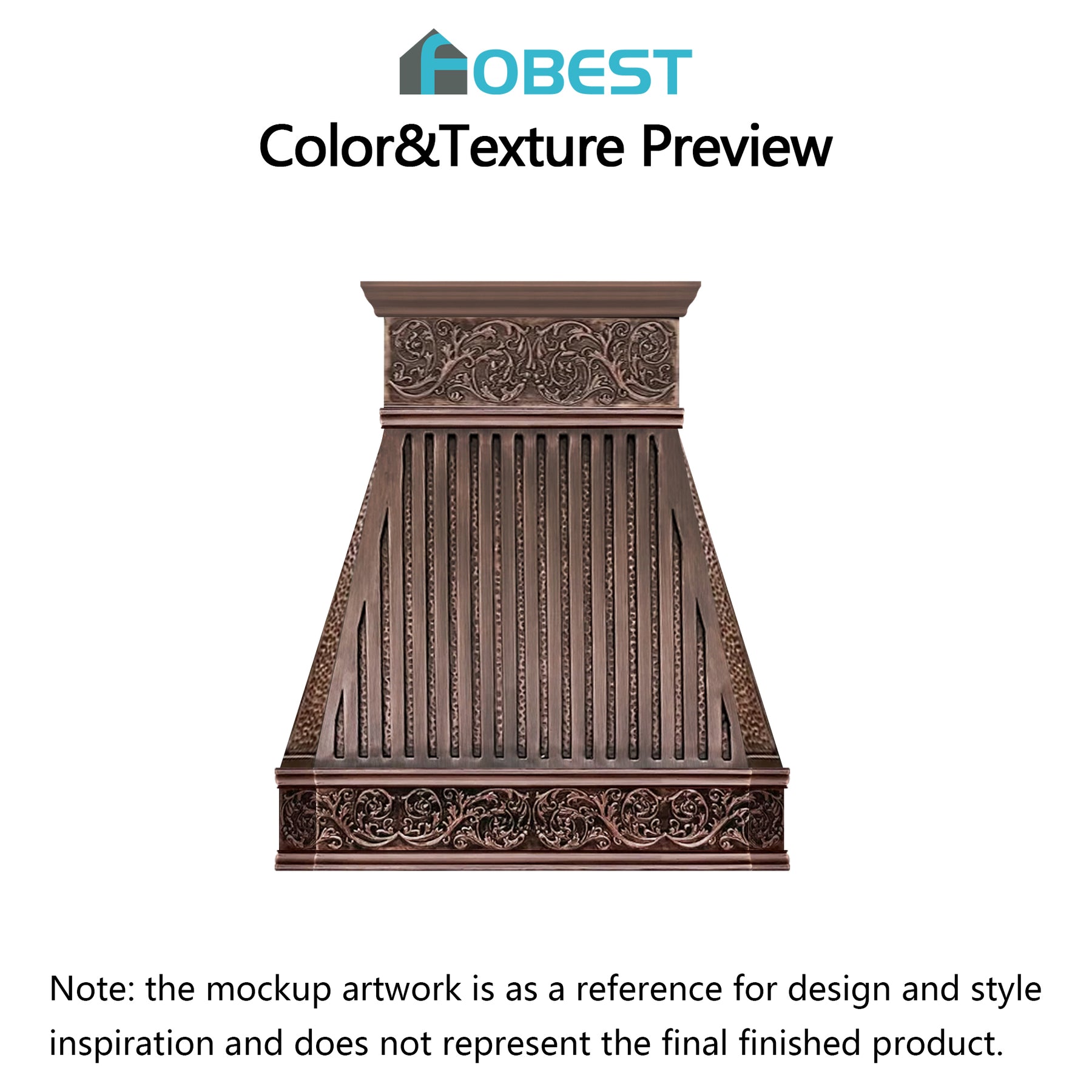 Fobest Custom Range Hood-50% Deposit FCP-27 Copper Range Hood  Metal Range Hood Custom Link for Chris