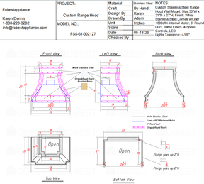 Fobest Custom Range Hood-Custom Link for Sherry