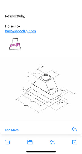 Fobest Custom Kitchen Range Hood - Custom Link for Kathryn