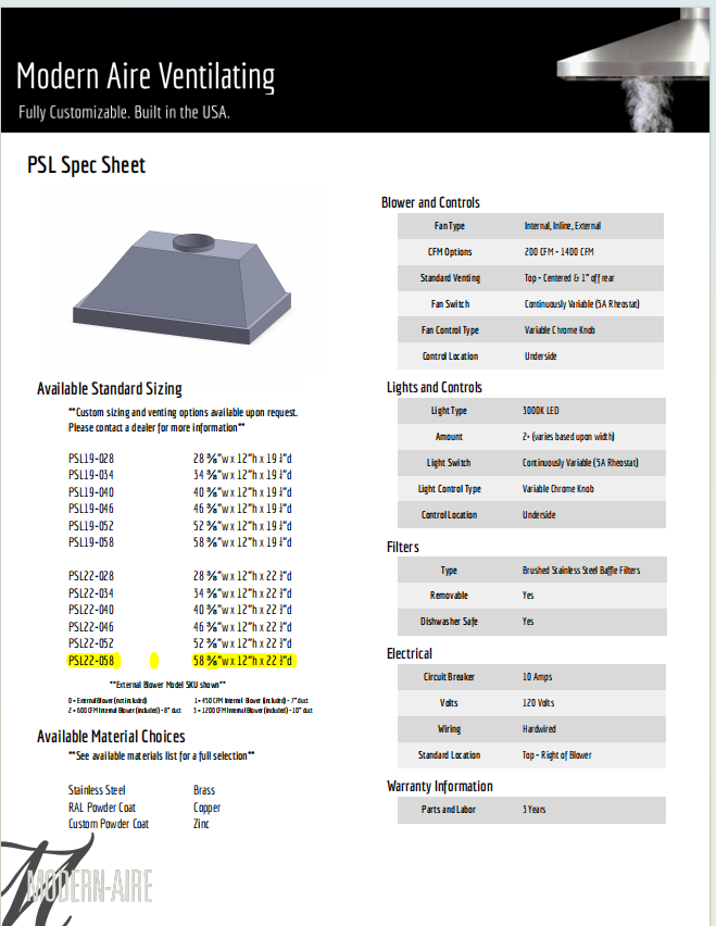 Fobest Custom Range Hood-FSS-333 Custom Link