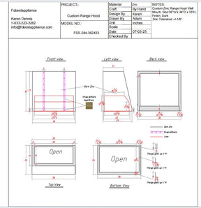 Fobest Custom Range Hood - Custom Link for Lisa