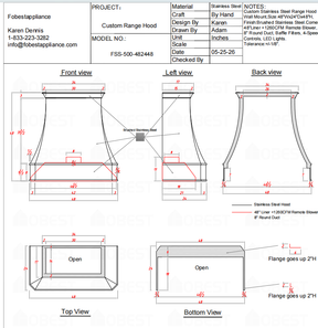 Fobest Custom Range Hood-Custom Link for Greg