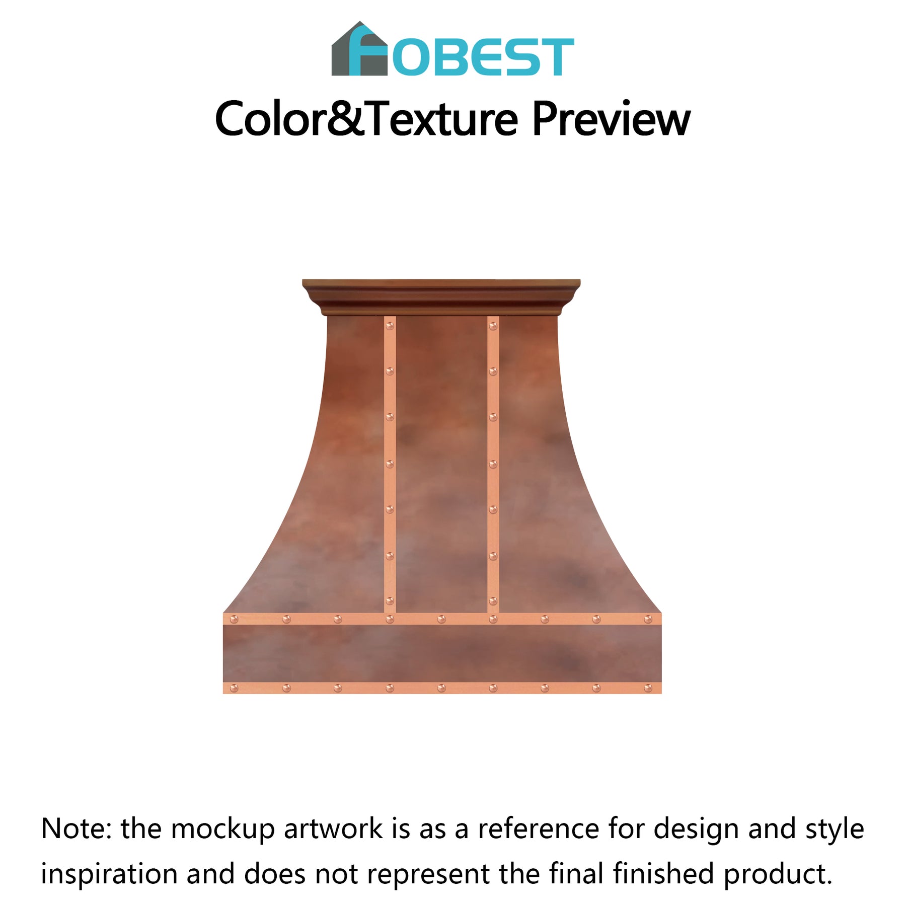 Fobest Custom Range Hood-FA2825 Copper Metal Range Hood Price Difference Custom Link for Jay