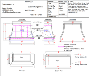 Fobest Custom Range Hood-Fss-318 Stainless Steel Range Hood  Metal Range Hood Custom Link