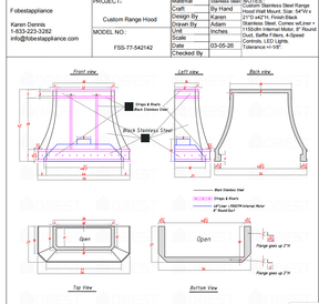 Fobest Custom Range Hood FSS-77 Custom Link for Joanne