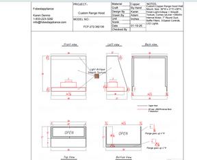 FOBEST Custom Range Hood FCP-272 Custom Link for David