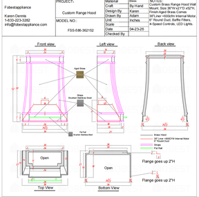 Fobest Custom Range Hood-Custom Link for Samantha