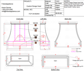 Fobest Custom Range Hood-Custom Link for Christina