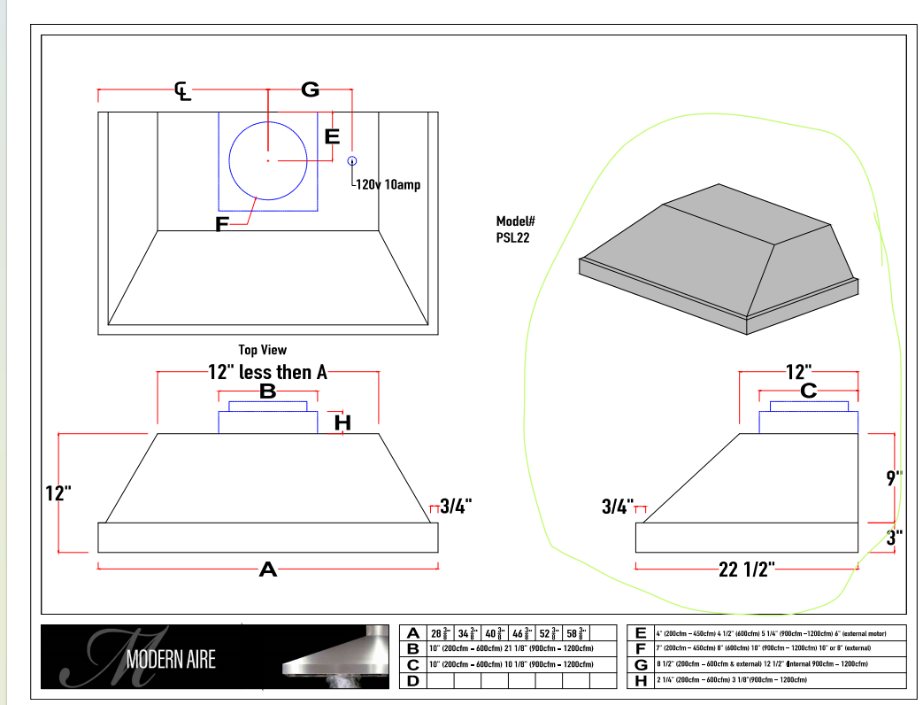 Fobest Custom Range Hood-Custom Link for Alex