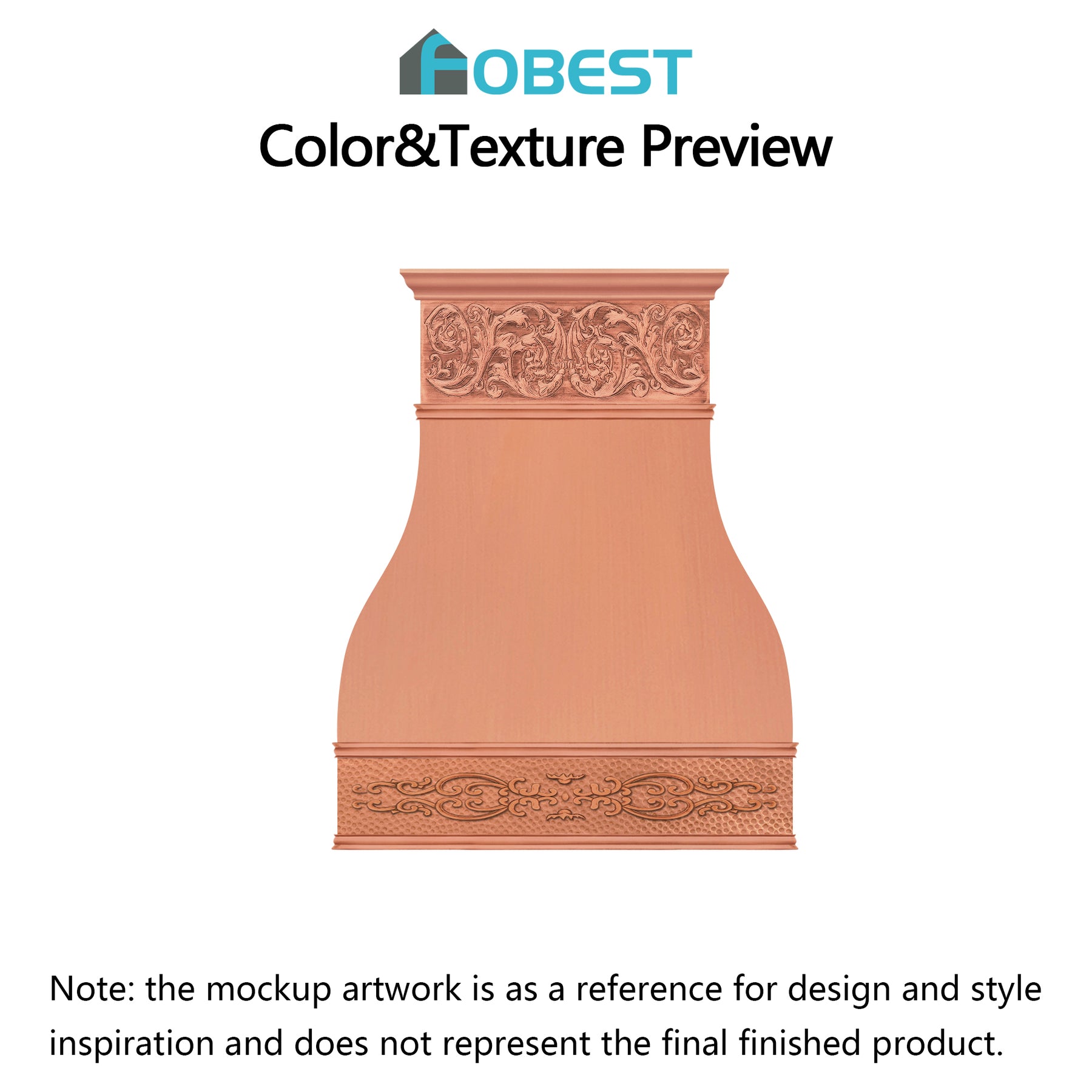 Fobest Custom Range Hood-FCP-29 Copper Metal Range Hood Custom Link for Laurie