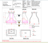 Fobest Custom Range Hood-Fobest FSS-348 Custom  Zinc Metal Range Hood Custom Link for Suzette