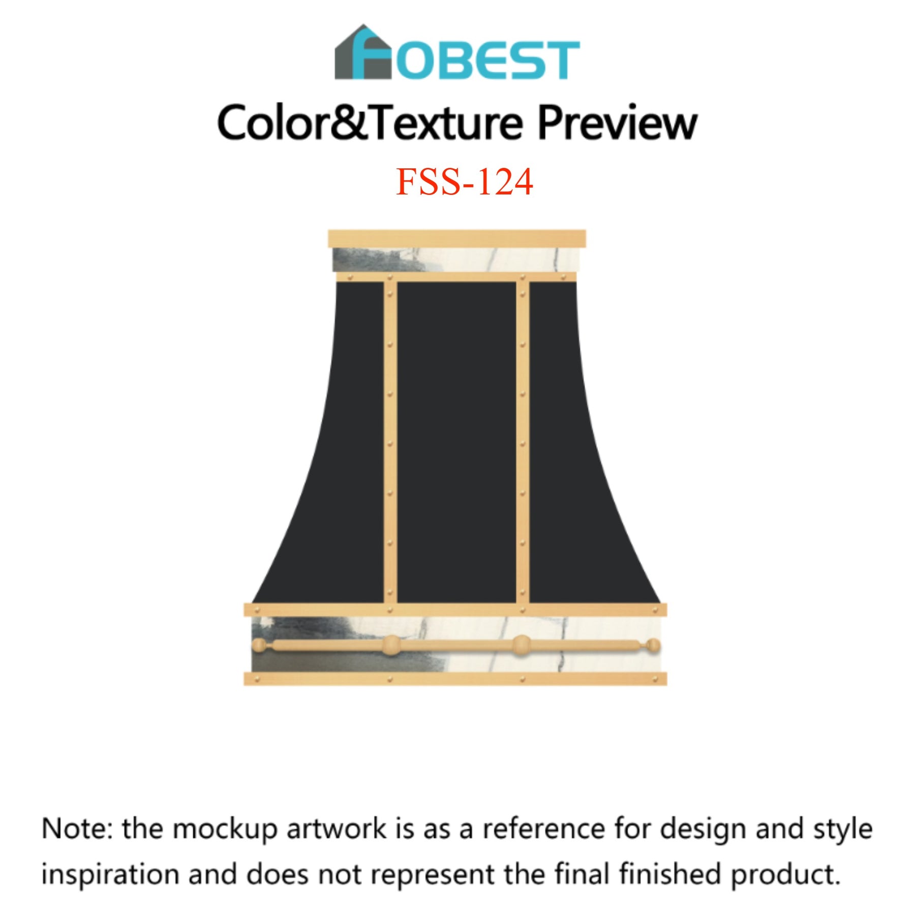Fobest Custom Range Hood-FSS-124 Stainless Steel Metal Range Hood Custom Link for Elaine