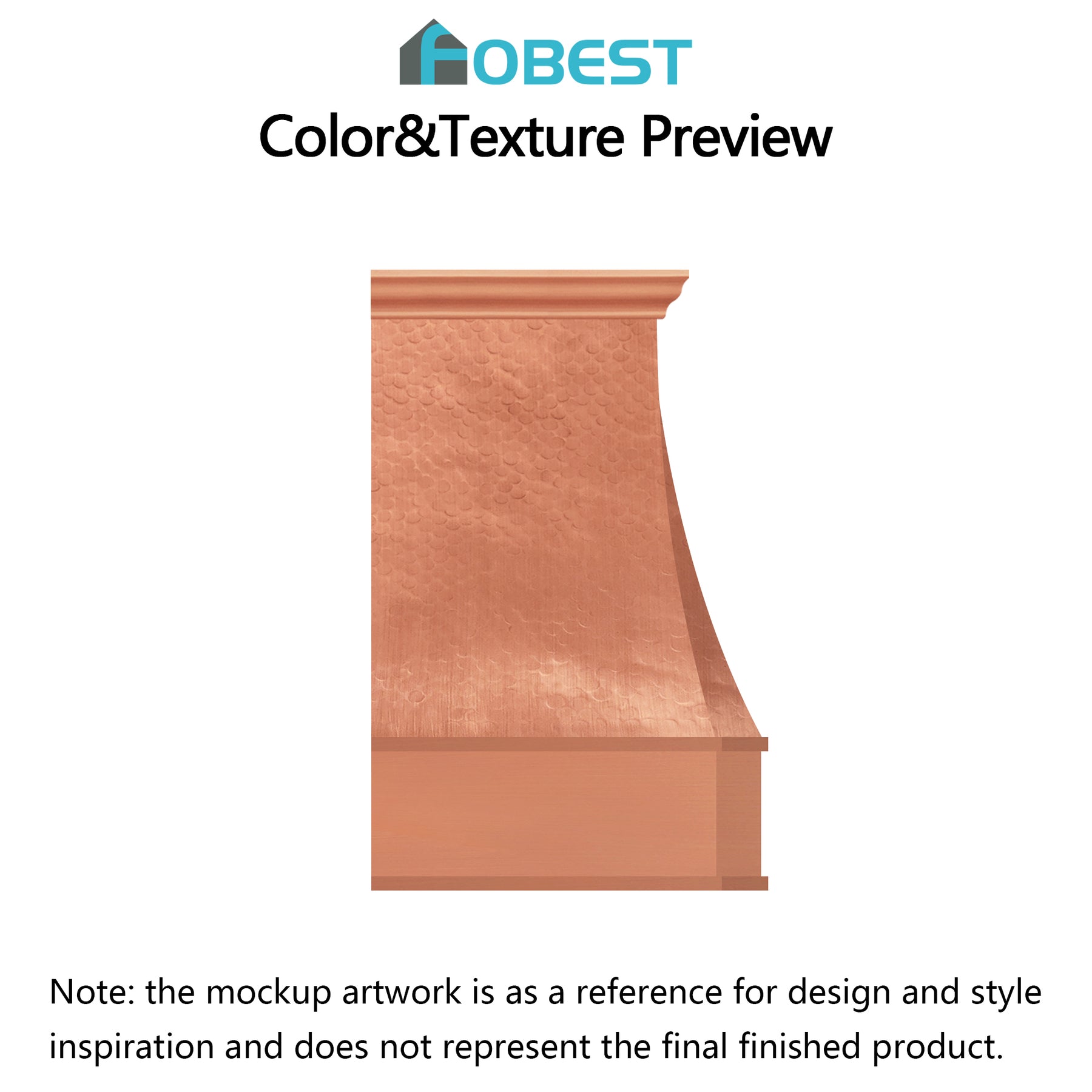 Fobest Custom Range Hood-FCP-43 Copper Metal Range Hood Custom Link for Ryan