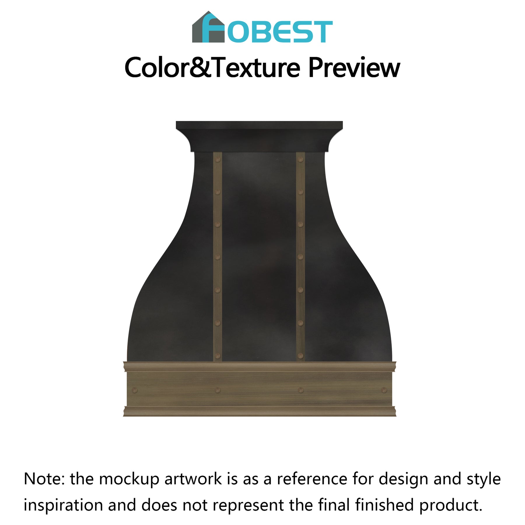 Fobest Custom Range Hood-Fobest FSS-348 Custom  Zinc Metal Range Hood Custom Link for Suzette