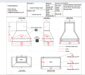 Fobest Custom Range Hood-Custom Link for Laura
