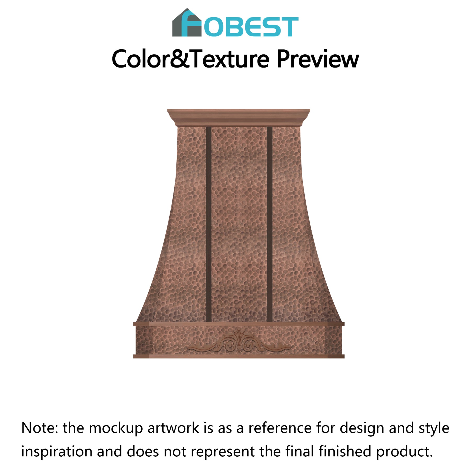 Fobest Custom Range Hood-FCP-34 Copper Metal Range Hood Custom Link for Mark