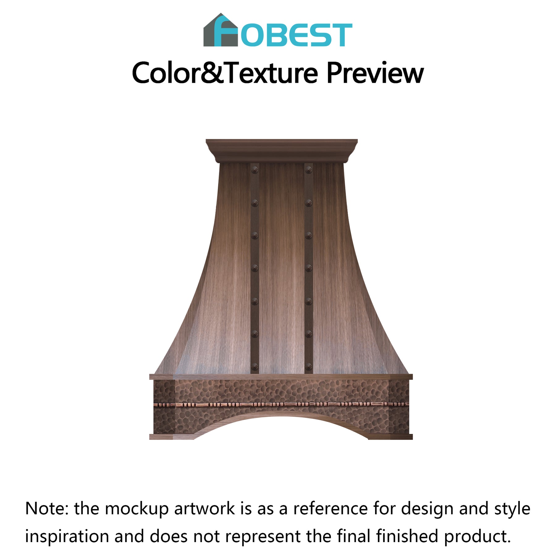 Fobest Custom Range Hood-FCP-211 Copper Metal Range Hood Custom Link for Deanna