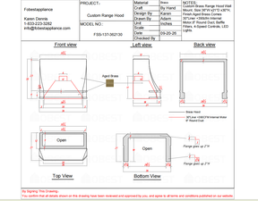 Fobest Custom Range Hood-FSS-137-Brass Metal Range Hood Custom Link for Lauren