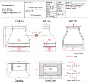 Fobest Custom Range Hood-Custom Link for Ray