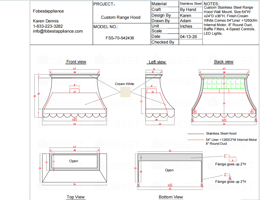 Fobest Custom Range Hood-Custom Link Joie and Norm