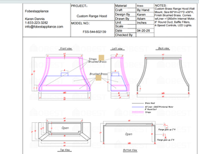 Fobest Custom Range Hood-Custom Link for Devin