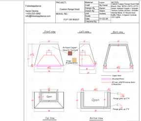 FOBEST Custom Range Hood FCP-136 Custom Link for Morgan Bridges