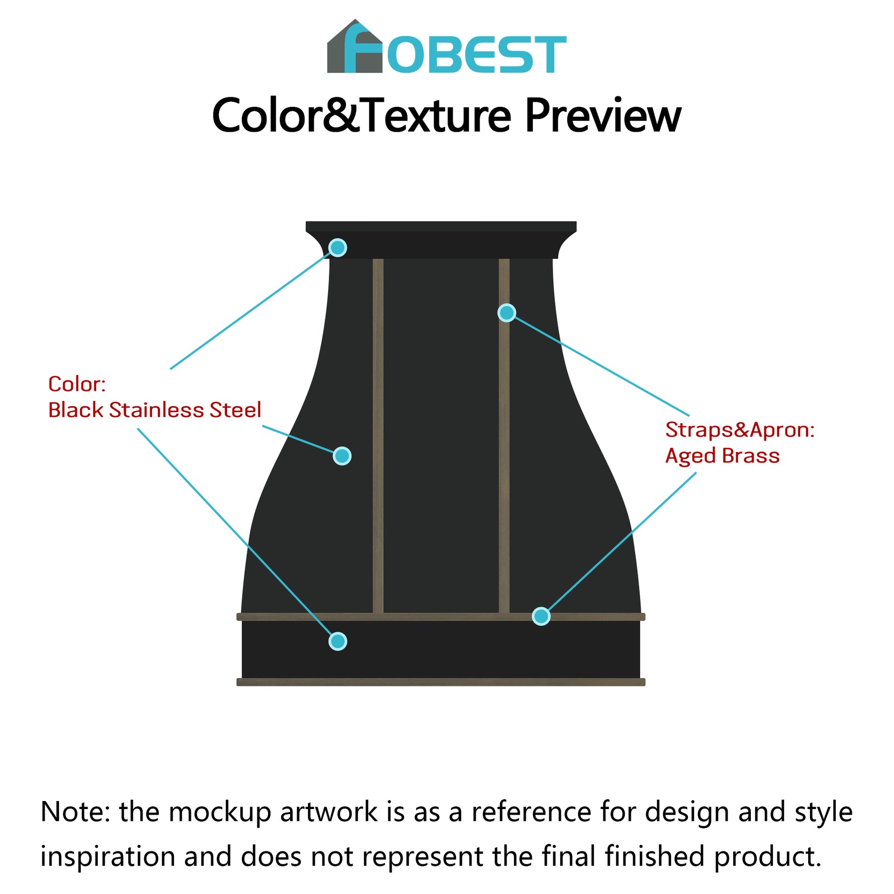Fobest Custom Range Hood FSS-348 Custom Link for Theresa