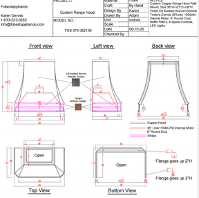 Fobest Custom Range Hood-Custom Link for Lisa