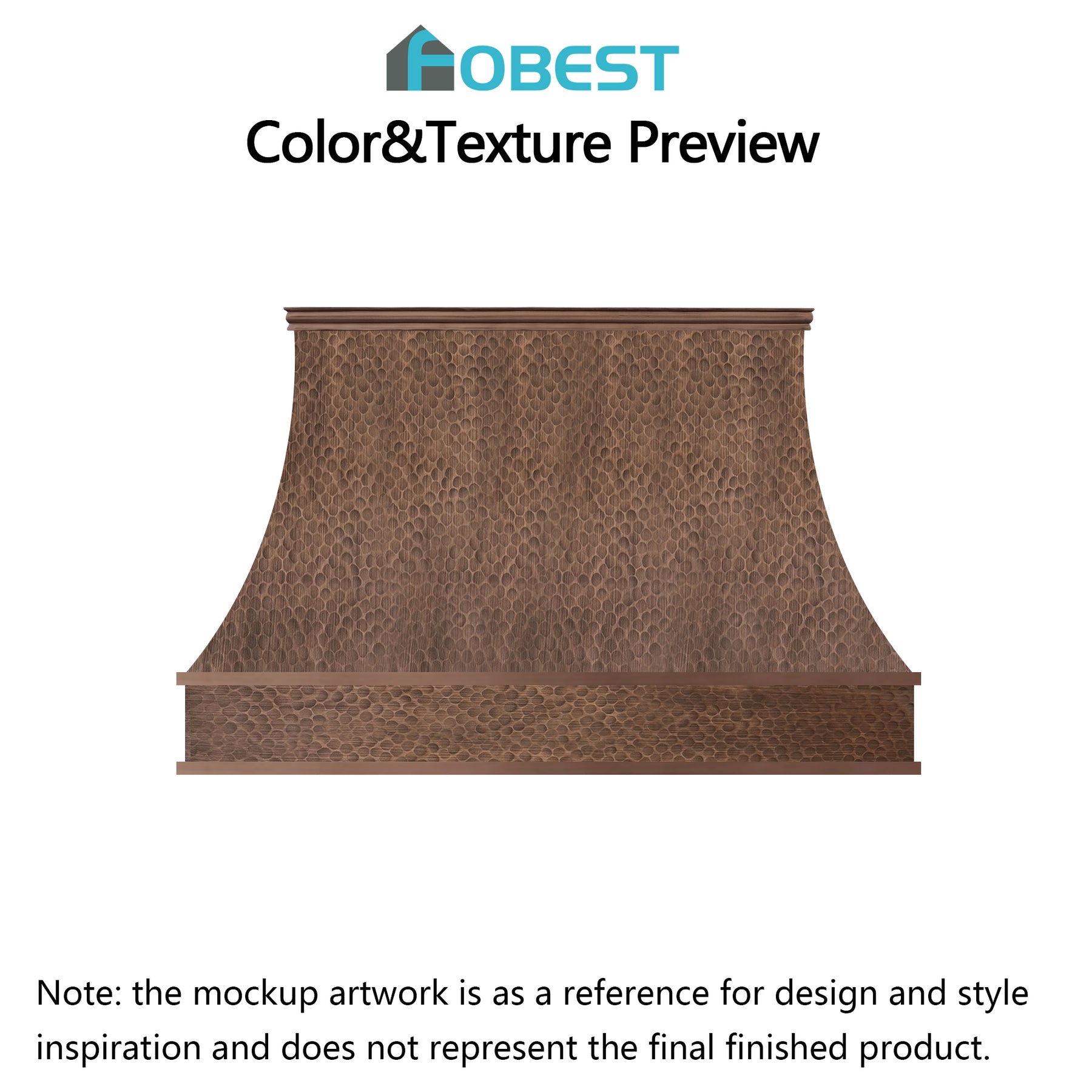 Fobest Custom Range Hood-FCP-186 Copper Metal Range Hood Custom Link for Marisol