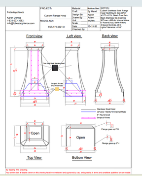 Fobest Custom Range Hood-FA2877 Price Difference Custom Link for Brandi