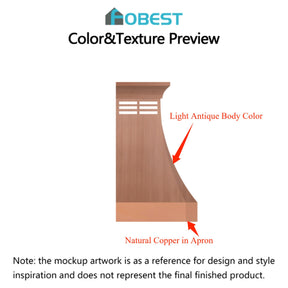 Fobest Custom Range Hood-FCP-35 Copper Metal Range Hood Custom Link for Amanda