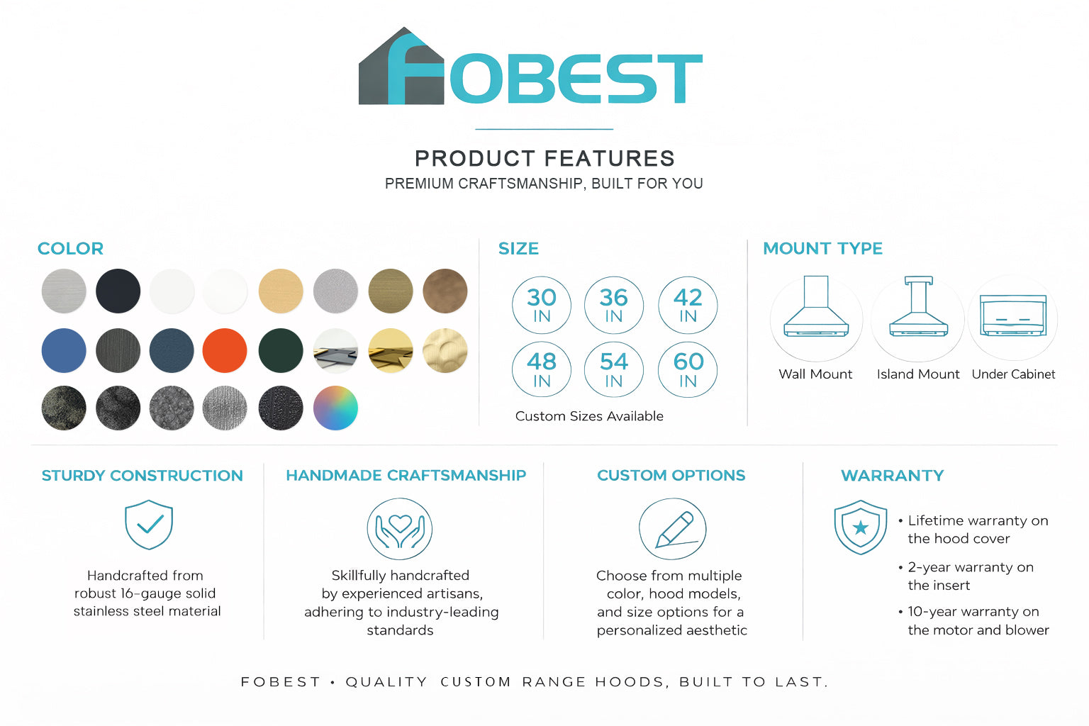 Fobest Custom Kitchen Hood with Modern Design FSS-305