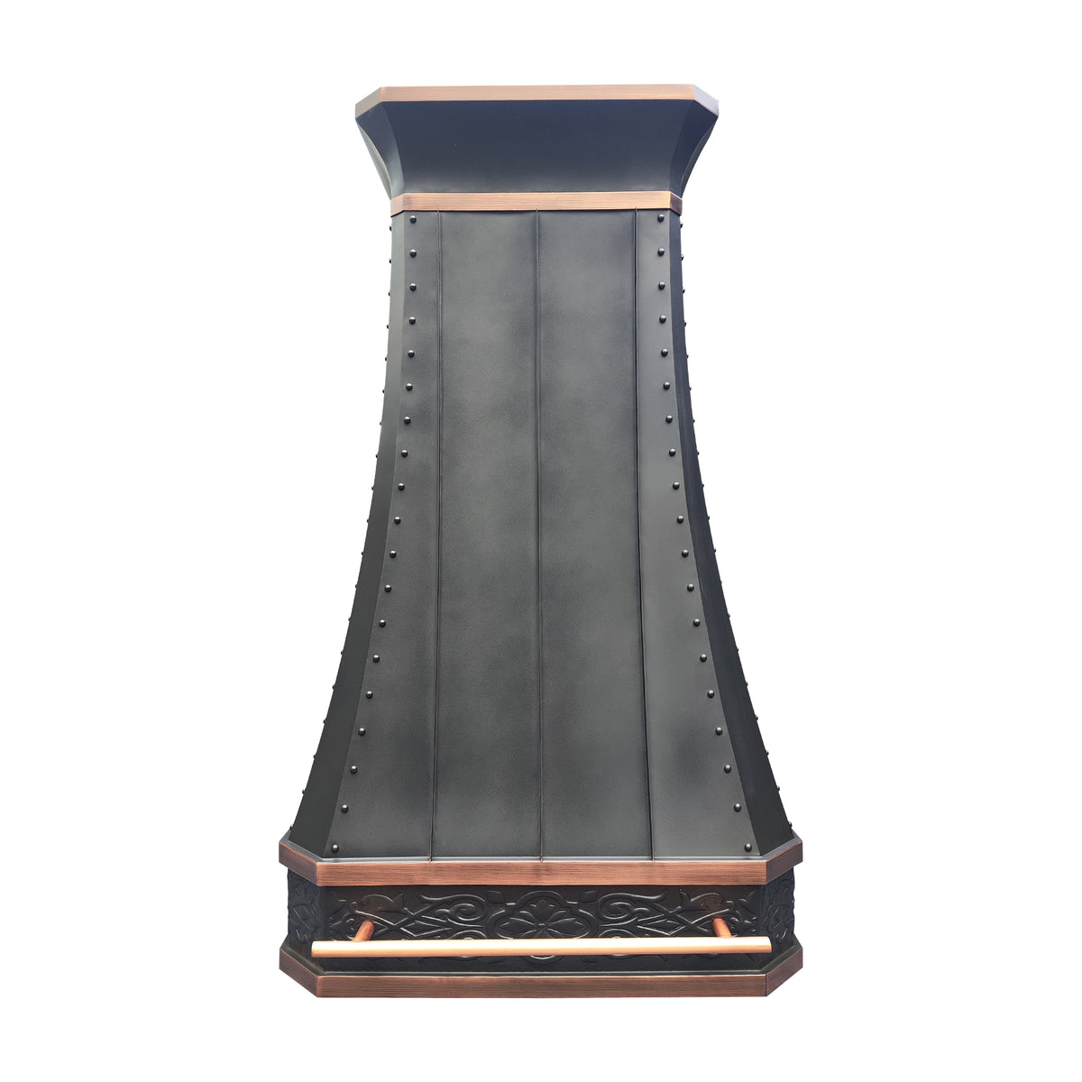 FOBEST Custom Oil Rubbed Bronze Range Hood with Antique Copper Accents FCP-351