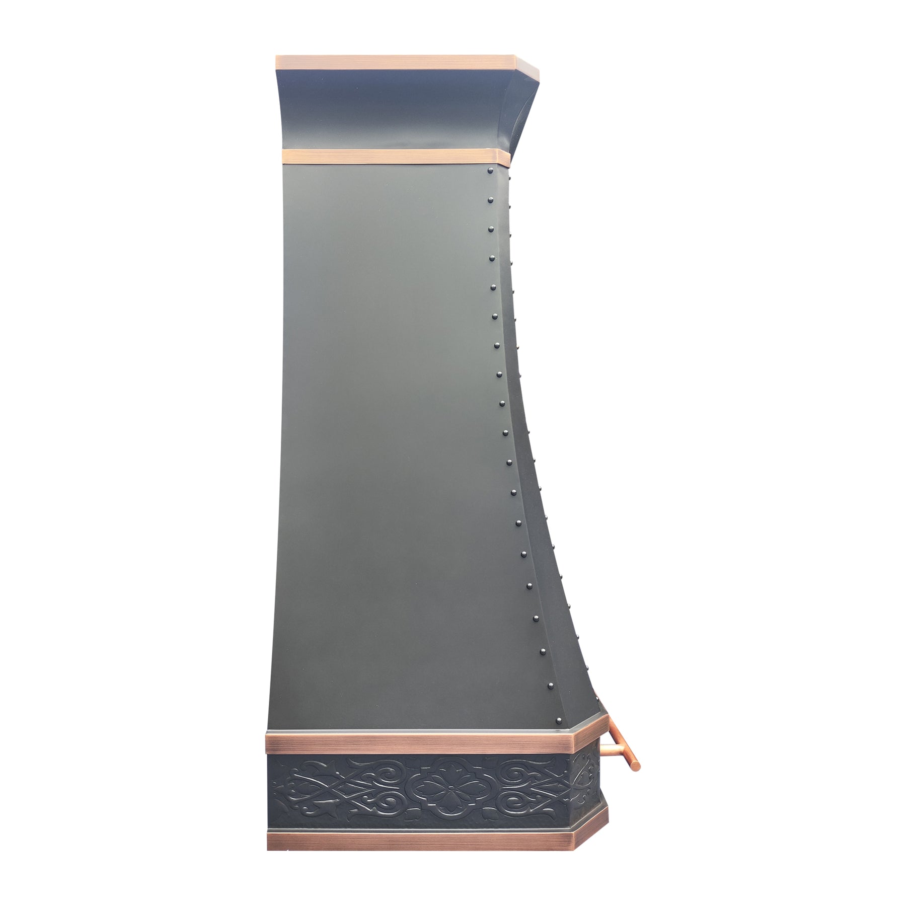 FOBEST Custom Oil Rubbed Bronze Range Hood with Antique Copper Accents FCP-351