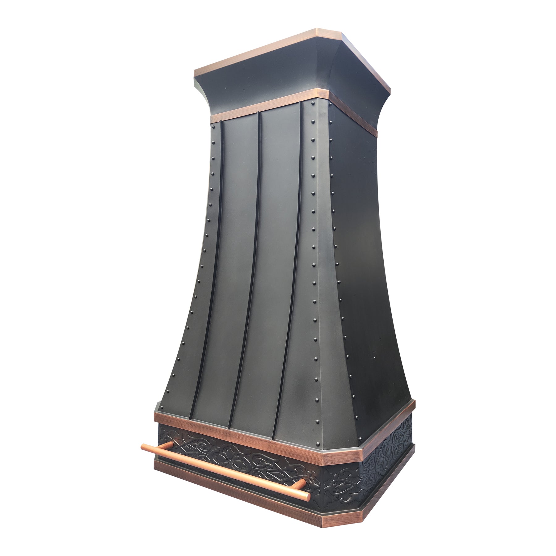 FOBEST Custom Oil Rubbed Bronze Range Hood with Antique Copper Accents FCP-351