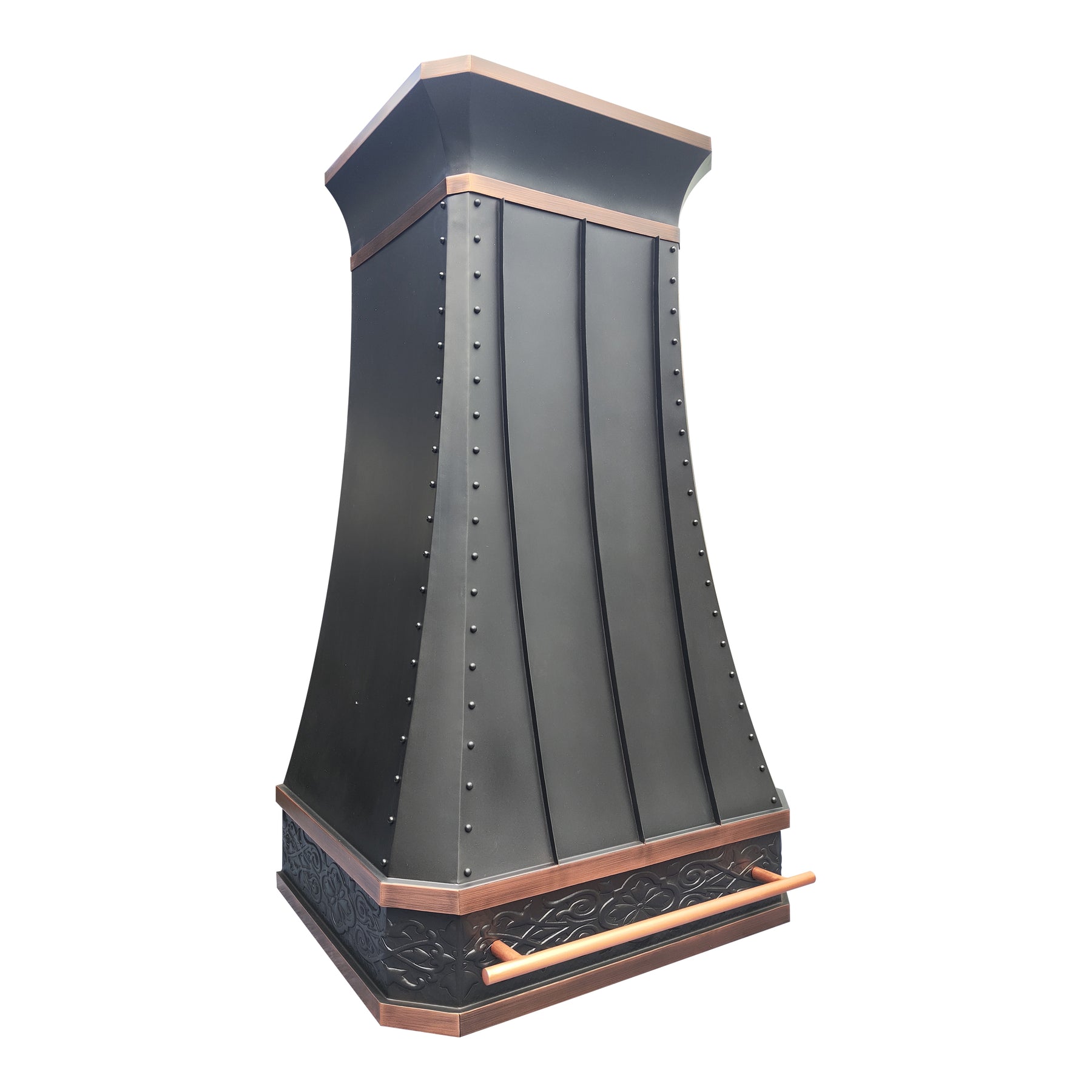 FOBEST Custom Oil Rubbed Bronze Range Hood with Antique Copper Accents FCP-351