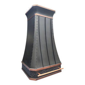 FOBEST Custom Oil Rubbed Bronze Range Hood with Antique Copper Accents FCP-351