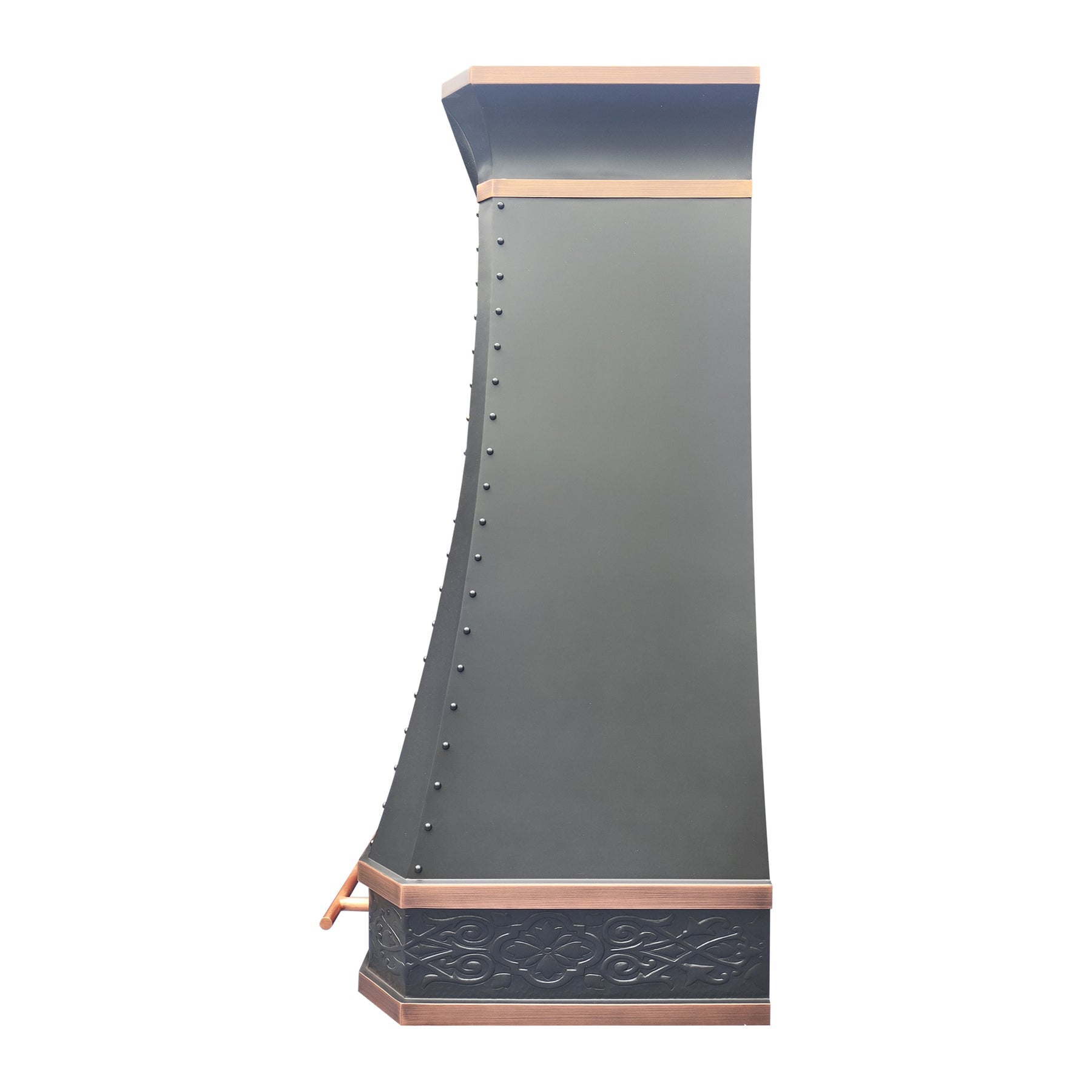 FOBEST Custom Oil Rubbed Bronze Range Hood with Antique Copper Accents FCP-351