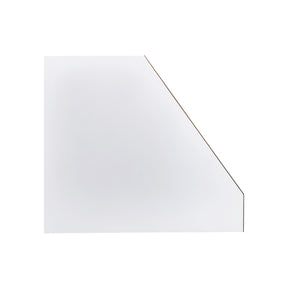 FOBEST Custom Tapered White Range Hood with Brushed Brass Straps FSS-602