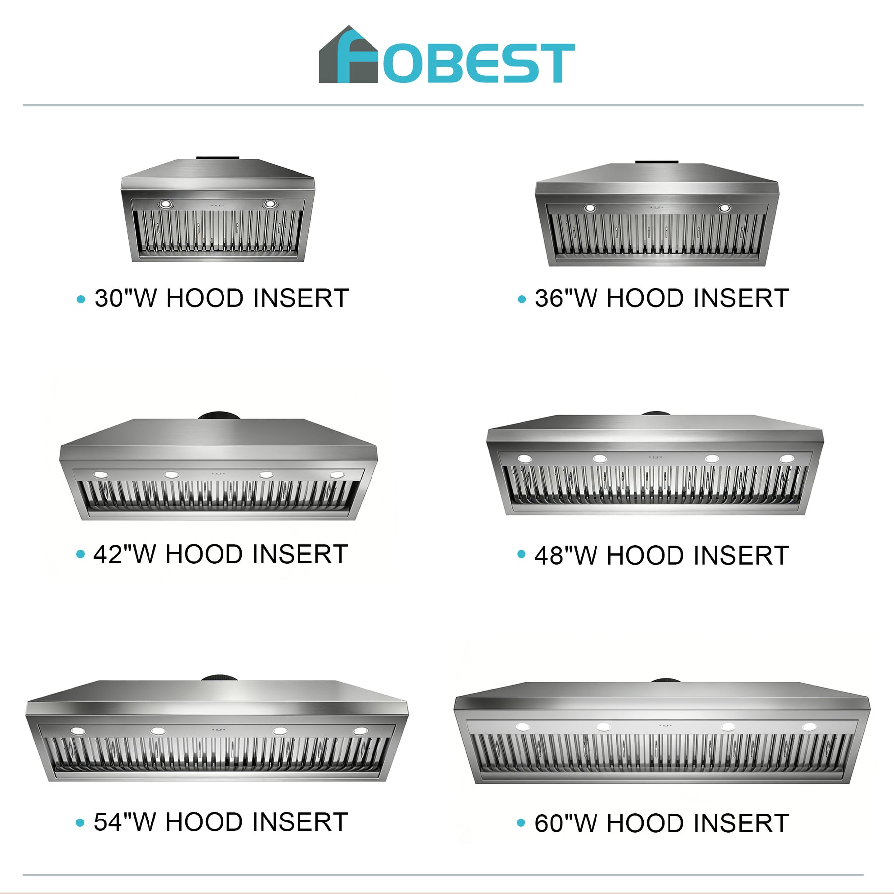 Fobest Modern Stainless Steel Range Hood with Black Accents FSS-214