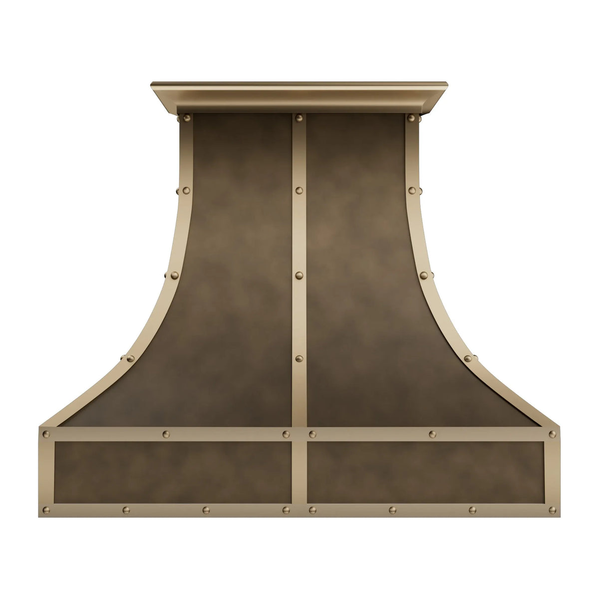 Fobest Aged Brass Hood Vent with Riveted Accents FSS-430-Stainless Steel Range Hood-Fobest