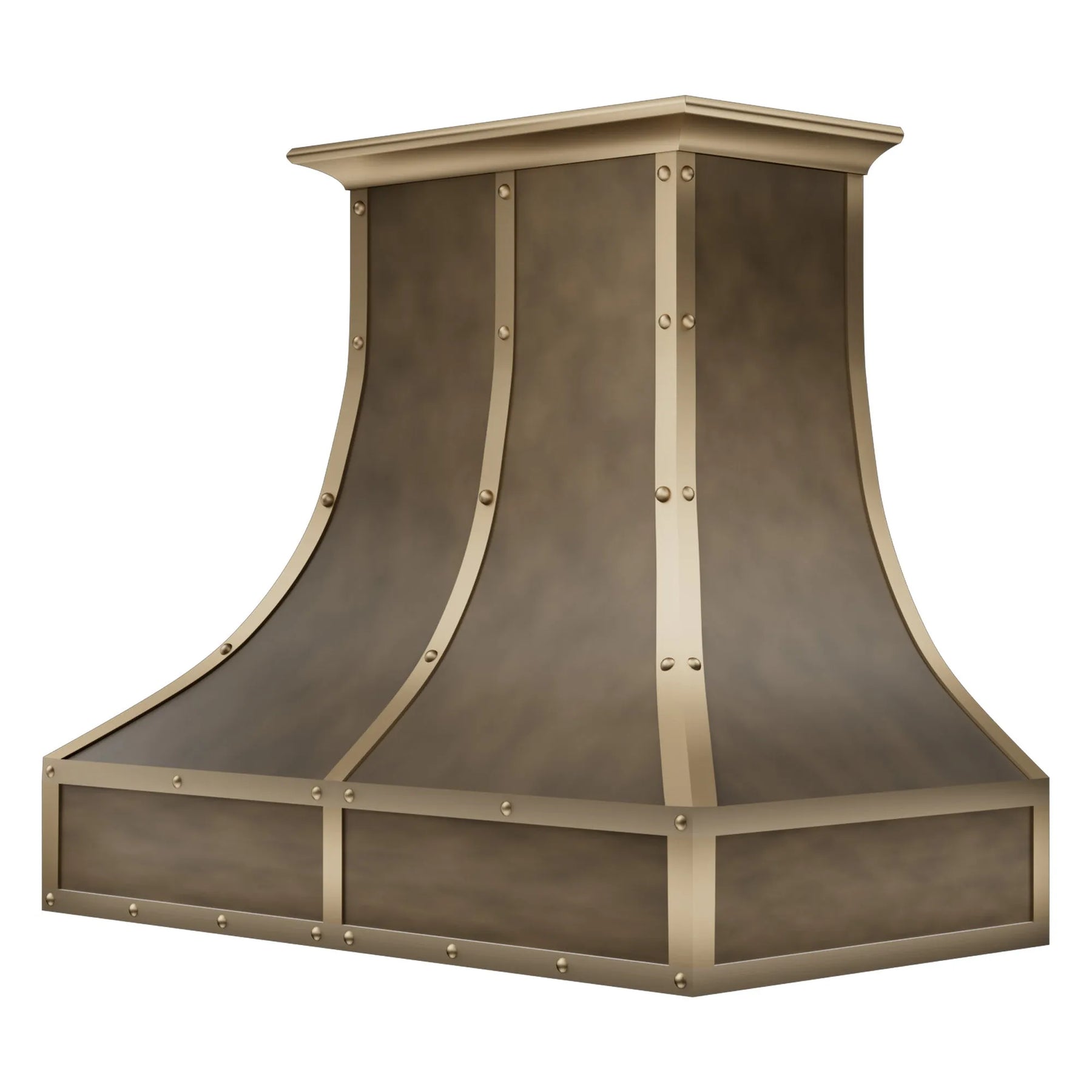 Fobest Aged Brass Hood Vent with Riveted Accents FSS-430-Stainless Steel Range Hood-Fobest