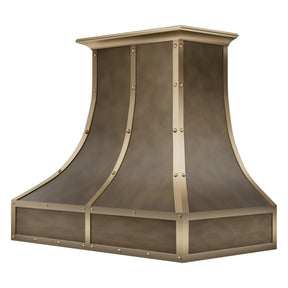 Fobest Aged Brass Hood Vent with Riveted Accents FSS-430-Stainless Steel Range Hood-Fobest