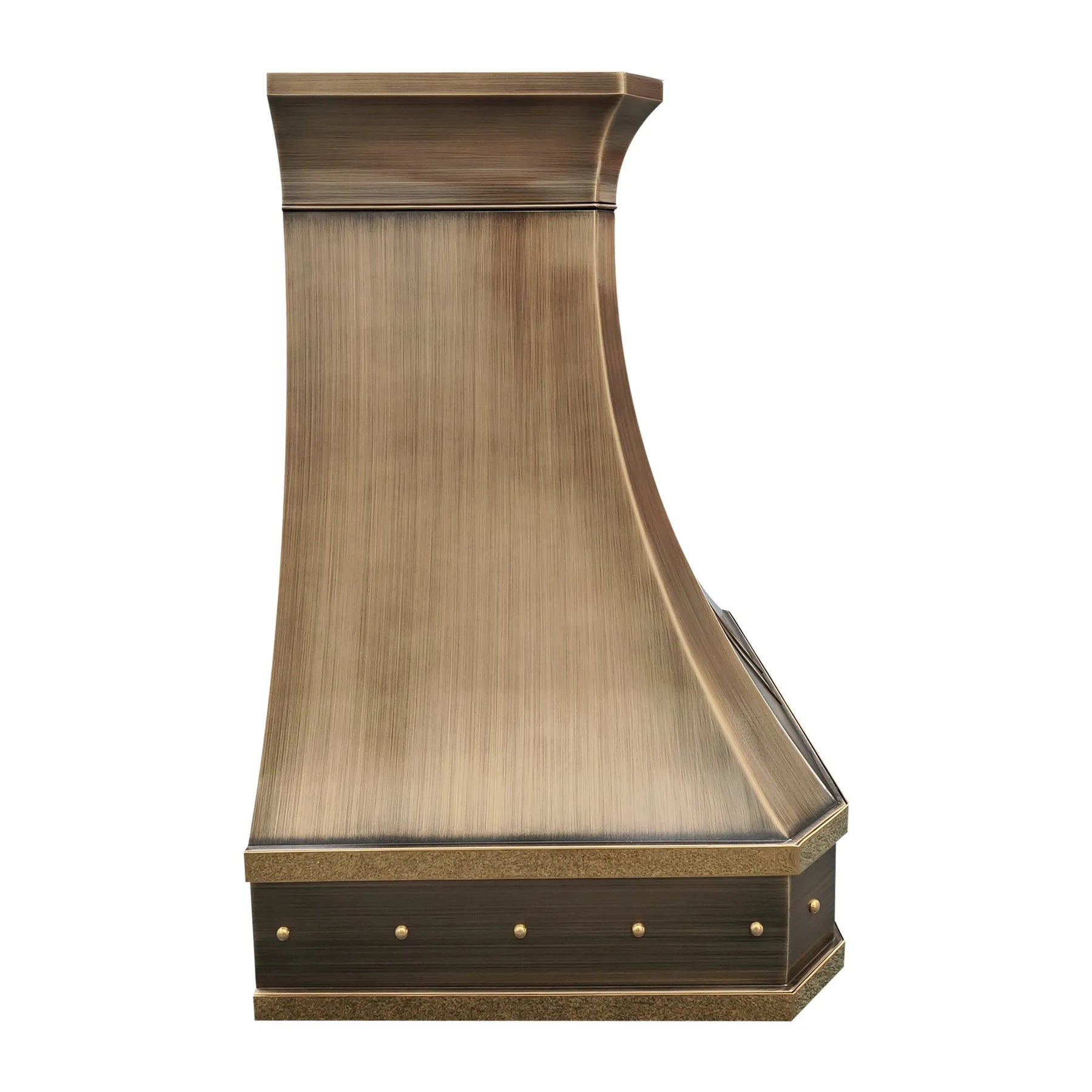 Fobest Aged Brass Range Hood with Gold Straps FSS-452