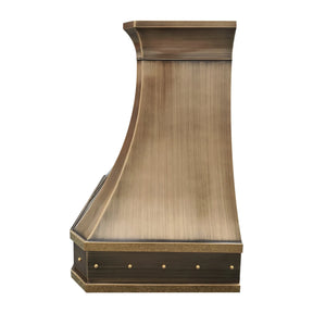 Fobest Aged Brass Range Hood with Gold Straps FSS-452