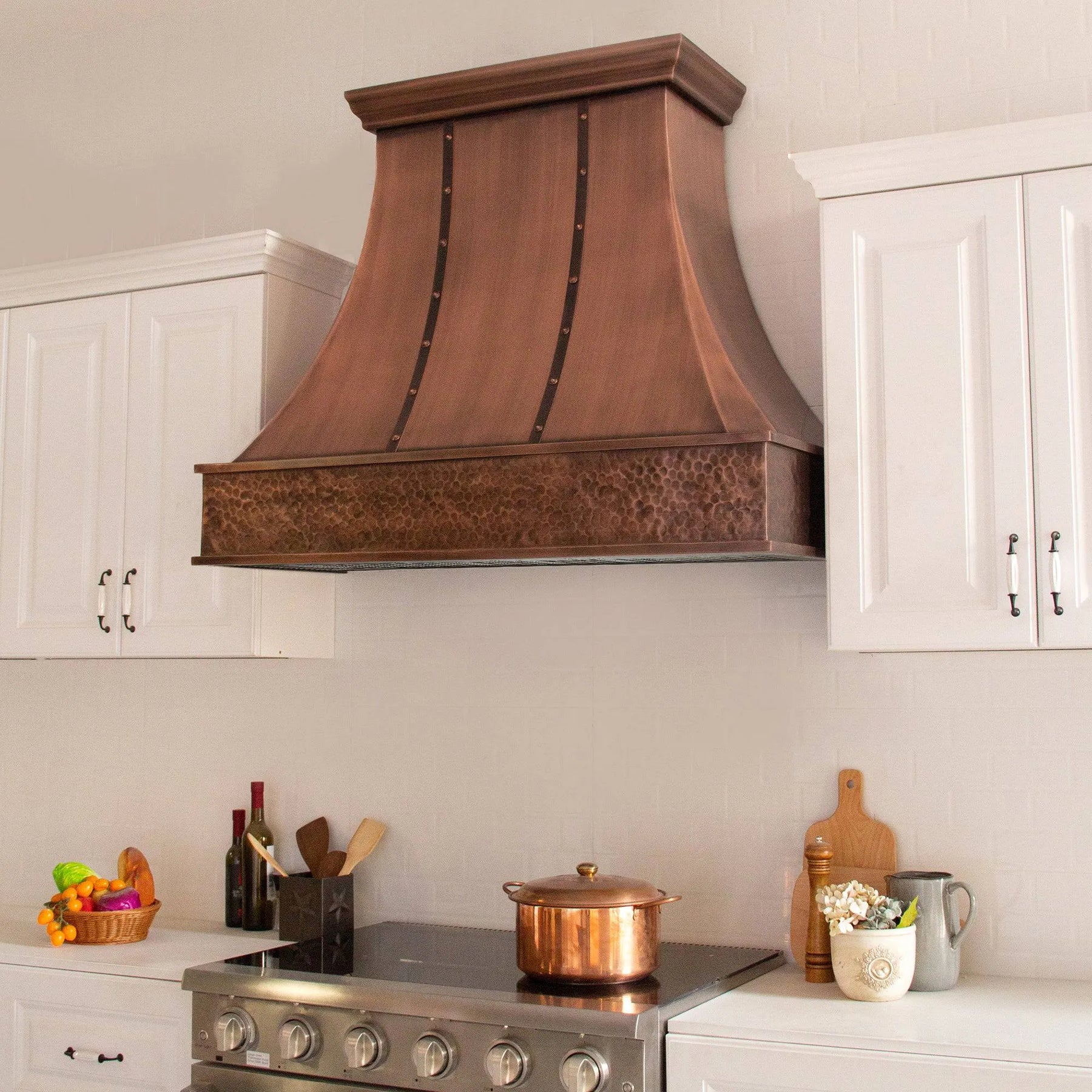 Fobest American Copper Range Hood with Two Bands FCP-16-Copper Range Hood-Fobest