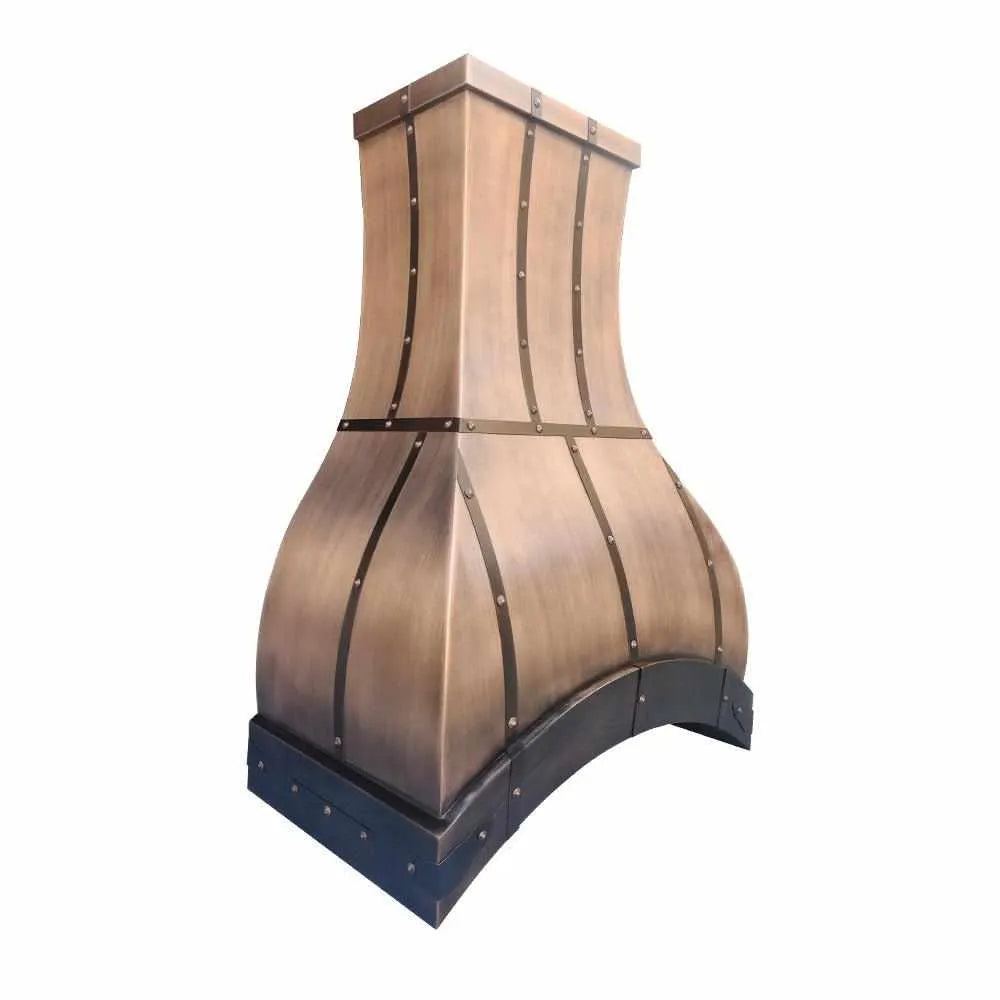 Fobest Antique Copper Range Hood with Bottom Arch Shape FCP-119-Copper Range Hood-Fobest